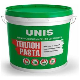 Шпаклёвка полимерная финишная Unis Теплон Pasta 15кг, шпатлевка для стен и потолков Юнис перед покраской и поклейкой обоев, паста