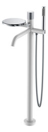 Напольный смеситель для ванны Boheme Stick 129-WCR.2 белый с хромированной ручкой white touch chrome