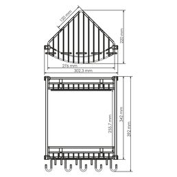 Полка металлическая угловая Wasserkraft 30х34х22 см