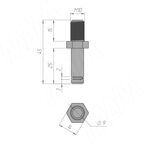 Штифт М10 для колесных опор BISMARK, DALLAS (FIX15 M10)