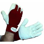 Перчатки защитные Protect кожаные комбинированные на липучке Велкро р.9, mte