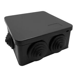 Распределительная коробка открытая LEXMAN D 100х100х55 мм 6 вводов IP55 цвет черный