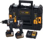 Аккумуляторный набор DEWALT McLaren Limited Edition DCK200MP2T: дрель-шуруповерт + шуруповерт, с 2 АКБ 5 Ач и ЗУ, в кейсе TSTAK