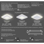 Светильник встраиваемый Gauss Backlight BL120 квадратный 3 и 3 Вт свет тёплый белый