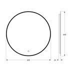 Зеркало Defesto LED 15W нейтральный свет AURA D 60 см