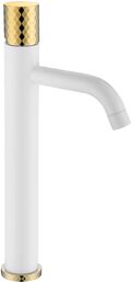 Смеситель Boheme Stick 122-WG для раковины, white diamond gold