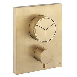 Термостат для ванны с душем Almar Core Push Square E176683.HB на 3 потребителя, латунь брашированная (внешняя часть)