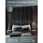 Мягкая стеновая панель 100х40 см, 2 шт черная