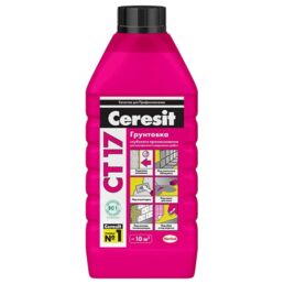 Грунтовка Ceresit CT 17 глубокого проникновения, 1 кг, 1 л, желтый