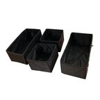 Набор коробок без крышки 15x11x31/15x11x15 см полиэстер цвет черный 4 шт
