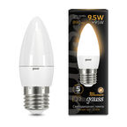 Лампа Gauss LED Свеча E27 9.5W 890lm 3000К 1/10/50