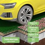 Решетка газонная Geolia 70x40x3.2 см полипропилен черный 4 шт