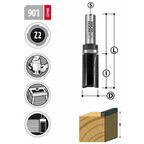 Фреза пазовая с верхним подшипником D19mm I51mm S12mm Woodwork 901.1951.12