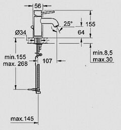 Смеситель для раковины Grohe BauClassic 23162000