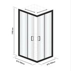 Душевой уголок Март Квадро Black квадратный 90x90 см черный профиль матовое стекло раздвижной