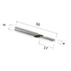 Фреза DJTOL A1LXD6417 спиральная однозаходная стружка вниз (по акрилу (оргстеклу), дереву, композиту (АКП))