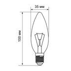 Лампа накаливания Bellight E14 220-240 В 60 Вт свеча 660 лм цвет света желтый для диммера