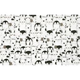 Салфетка сервировочная Пингвины 26x41 см прямоугольная ПВХ цвет белый/чёрный/серый