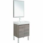 Тумба с раковиной Aquanet Nova Lite 60 см подвесная 2 дверцы, дуб рошелье