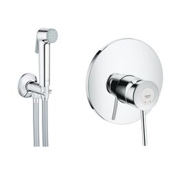 Готовый комплект для гигиенического душа GROHE BauClassic: встраиваемый смеситель, гигиенический набор, хром (124902-B)