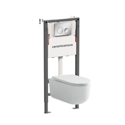 Подвесной унитаз с инсталляцией Ceramica Nova Ulma CN4006_121001CH, кнопка хром глянцевый