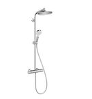 Душевая стойка Hansgrohe Crometta S 240 1jet Showerpipe 27267000 с термостатом, без излива, белая, хром