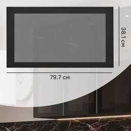 Фасад-витрина кухонного шкафа Вельск 79.7x38.1 см DELINIA ID стекло цвет черный