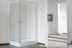 Душевой уголок Royal Bath 100х115 RB11510HPD-T стекло прозрачное, профиль белый, без поддона