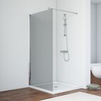 Душевая перегородка Vegas-Glass 96x200  EAF TUR NOVO 96 08 07 профиль глянцевый хром, стекло графит