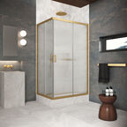 Душевой уголок Vegas-Glass ZA-F Protec 85x80 ZA-F Protec h1900 85*80 03 Moru профиль золото матовое, стекло Moru