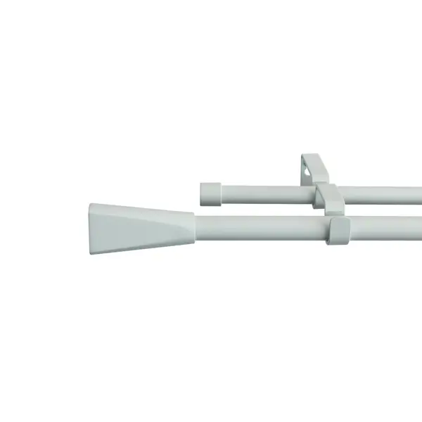 Карниз двухрядный раздвижной Inspire Грани 160-300 см металл цвет белый