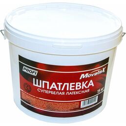 Movatex Шпаклевка латексная супербелая 15 кг Т02351