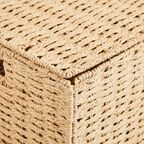 Корзина с крышкой для хранения 45x21x33 см бумага цвет бежевый