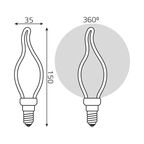 Лампа светодиодная Gauss Filament Artline CT35 E27 265 В 4 Вт свеча на ветру 330 лм теплый белый цвет света