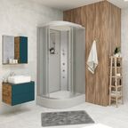 Душевая кабина Niagara Classic 110x80 NG-33184-14RG средний поддон, стекло матовое, профиль серебро, правая