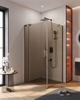 Душевой уголок Cezares SLIDER 100x90 SLIDER-AH-1-90-100/110-BR-GM стекло тонированное, профиль оружейная сталь