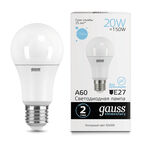 Светодиодная лампа Gauss LED Elementary A60 20W E27 6500K 1/10/40