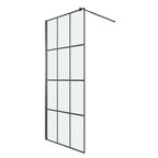 Душевая перегородка Niagara Eco 80x190 NG-552-80BLACK стекло в клетку, профиль черный