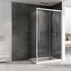 Душевой уголок Abber Schwarzer Diamant 100x90 AG30100H-S90 профиль хром, стекло прозрачное