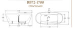 Акриловая ванна BelBagno BB72-1700 170x78 белая