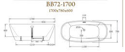 Акриловая ванна BelBagno BB72-1700 170x78 белая