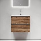 Тумба с раковиной Sancos Urban UR60ECH 60 см подвесная, 2 ящика, дуб чарльстон