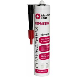 Высокотемпературный силикатный герметик для печей и каминов MasterTeks Profimaster, 260 мл, черный