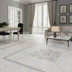 Вставка напольная угловая LB Ceramics Бьянка Каррара 10x10 см матовая цвет бело-серый мрамор