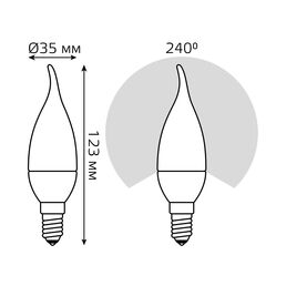 Светодиодная лампа Gauss LED Elementary Candle Tailed 8W E14 4100K 1/10/50