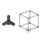 Коннектор 3 с регулируемой опорой для профилей Лофт 15x15 мм пластик черный