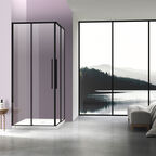 Душевой уголок Vincea Slim-N 100x80 VSS-4SN8010CLB стекло прозрачное, профиль черный