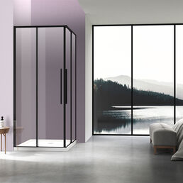 Душевой уголок Vincea Slim-N 100x80 VSS-4SN8010CLB стекло прозрачное, профиль черный