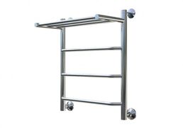 Полотенцесушитель водяной Aquanet Fiona 600x500, с верхней полкой, хром