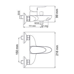 Смеситель Wasserkraft для ванны Leine 3501